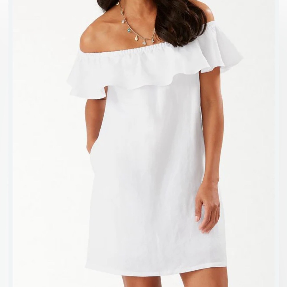 Tommy Bahama Cream Off-Shoulder dress size large